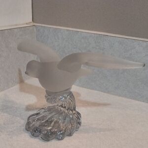 Frosted Glass Bird Figurine